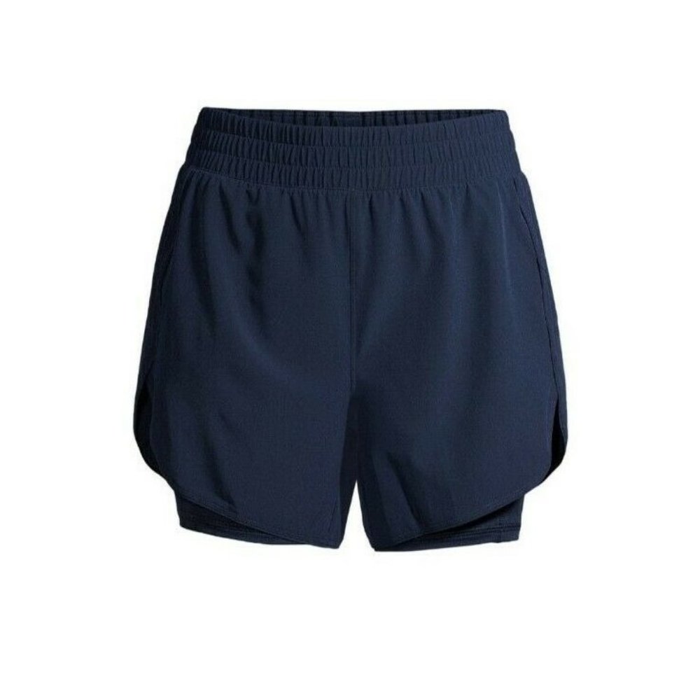 AVIA Womens XXL (20) 5" inseam Blue PullOn Running Shorts with Bike Liner NWT - Picture 1 of 4